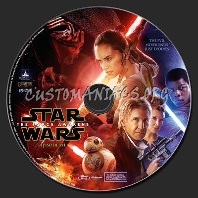 Star Wars: The Force Awakens Episode VII blu-ray label