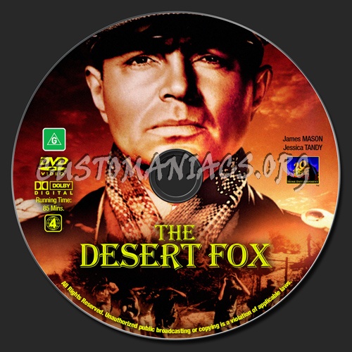 The Desert Fox dvd label