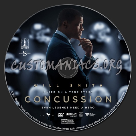 Concussion (2015) dvd label