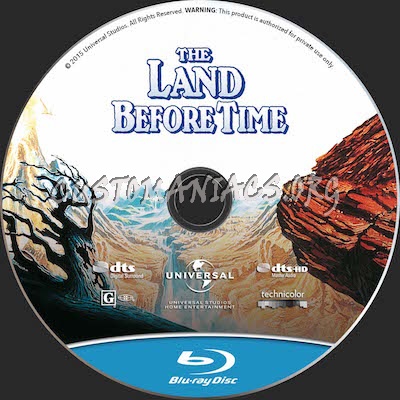 The Land Before Time blu-ray label