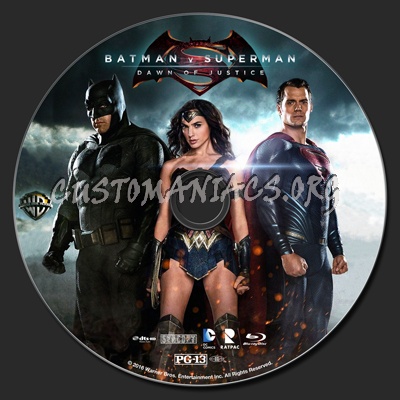 Batman V Superman: Dawn Of Justice blu-ray label
