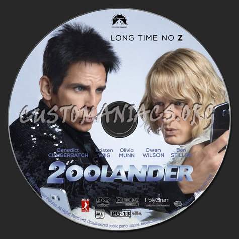 Zoolander 2 dvd label
