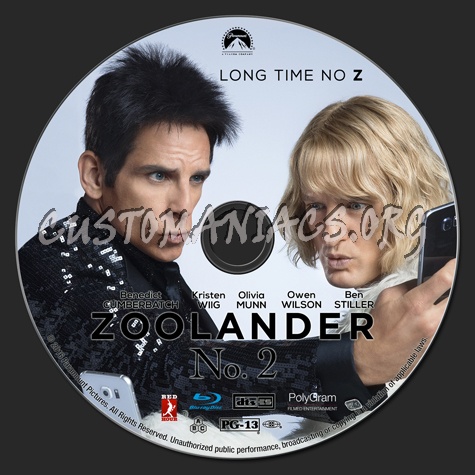 Zoolander 2 blu-ray label