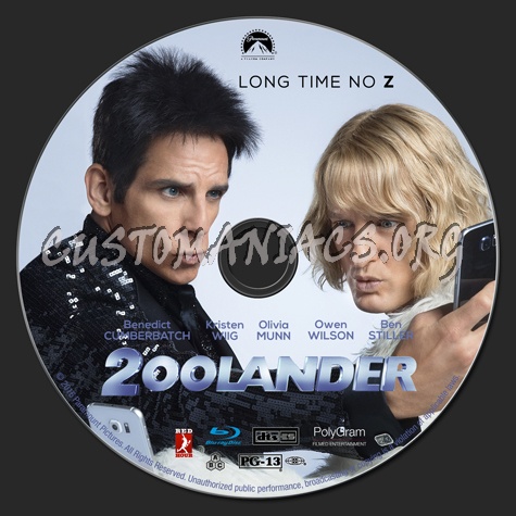 Zoolander 2 blu-ray label