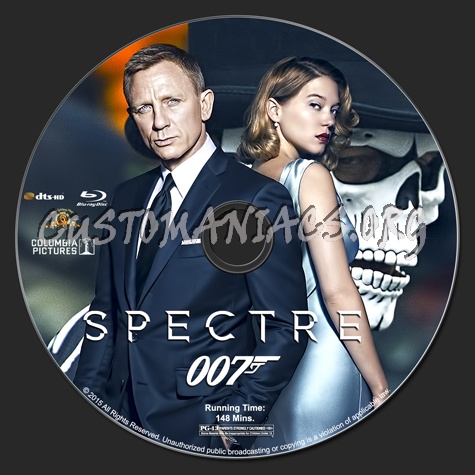 Spectre 007 blu-ray label