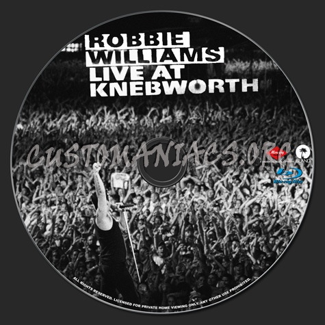 Robbie Williams Live At Knebworth blu-ray label