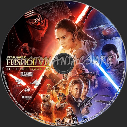 Star Wars VII The Force Awakens dvd label