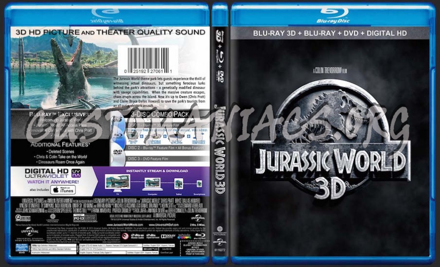 Jurassic World 3D blu-ray cover