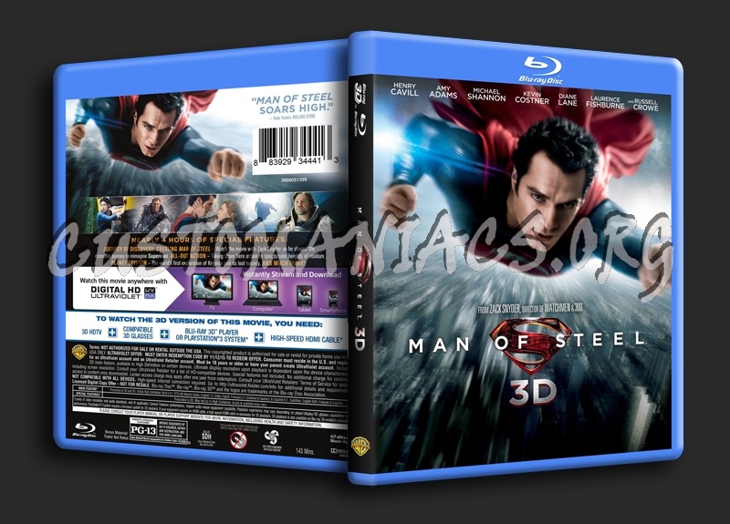 Man of Steel 3D blu-ray cover