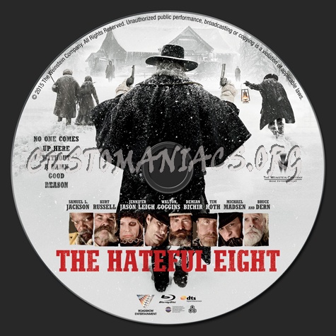 The Hateful Eight (aka: The Hateful 8) blu-ray label