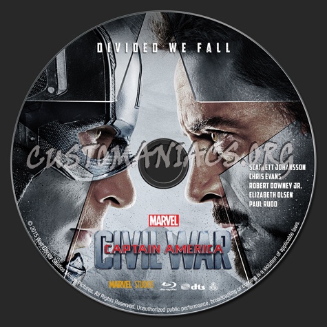 Captain America: Civil War blu-ray label