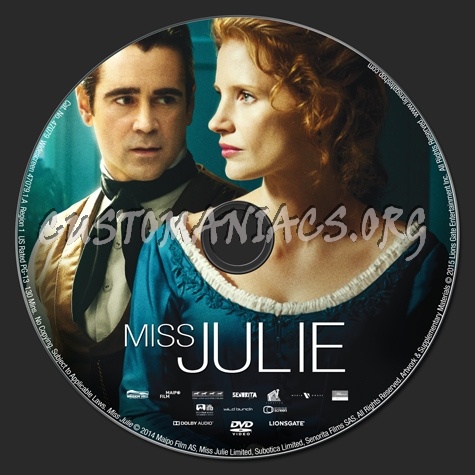 Miss Julie dvd label