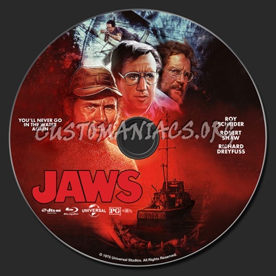Jaws (1975) blu-ray label