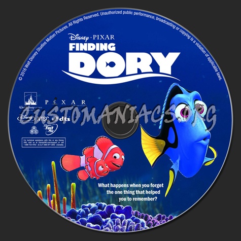 Finding Dory (2D & 3D) blu-ray label