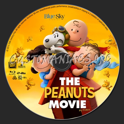 The Peanuts Movie (2D & 3D) blu-ray label