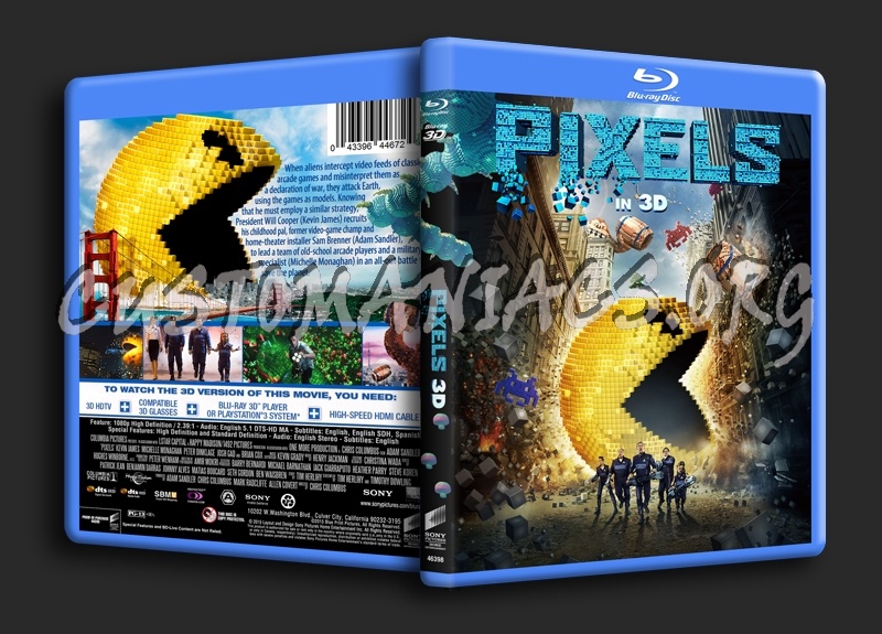 Pixels 3D blu-ray cover