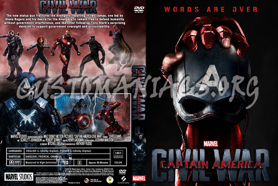 Captain America Civil War dvd cover
