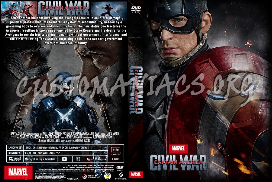 Captain America Civil War dvd cover