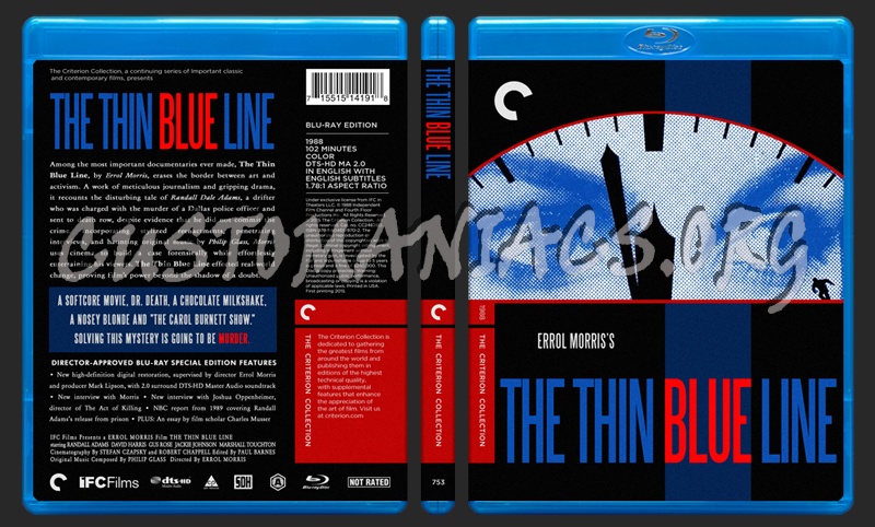 753 - The Thin Blue Line blu-ray cover
