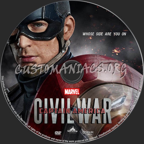 Captain America Civil War dvd label