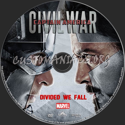 Captain America Civil War dvd label