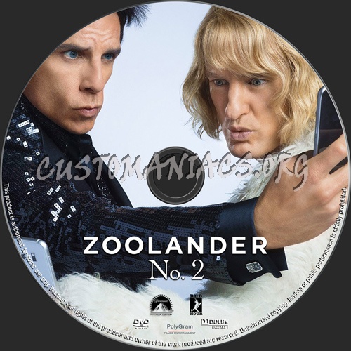 Zoolander No2 dvd label