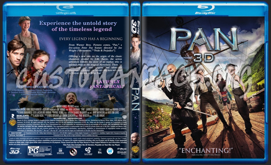 Pan 3D dvd cover