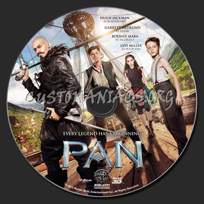 Pan (2015) 2D & 3D blu-ray label