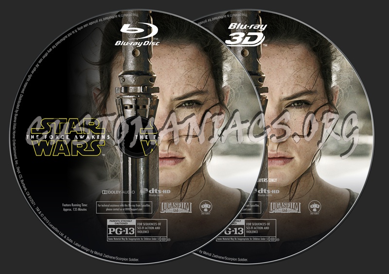 Star Wars: The Force Awakens blu-ray label