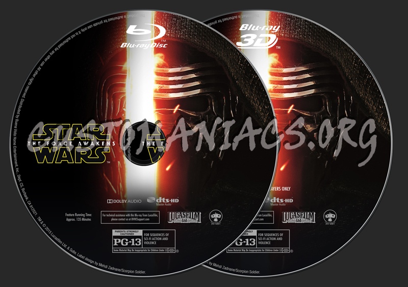 Star Wars: The Force Awakens blu-ray label