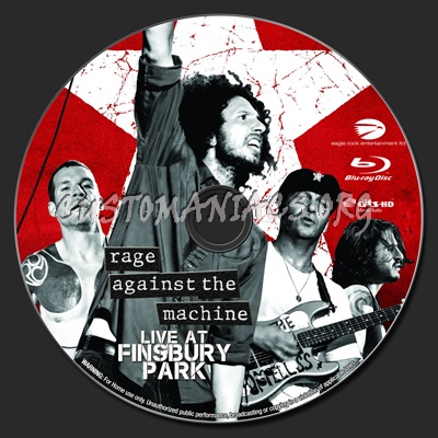 Rage Against The Machine Live at Finsbury Park blu-ray label