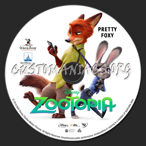 Zootopia (2D & 3D) blu-ray label