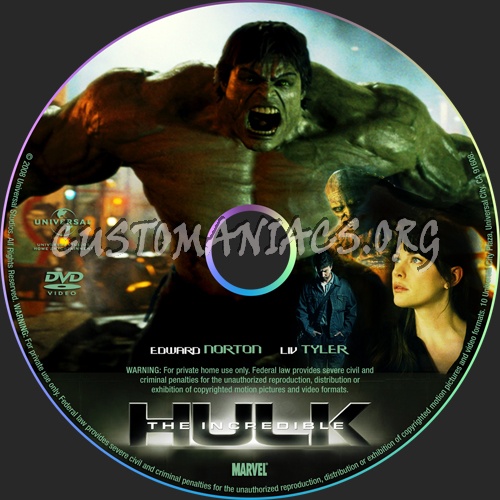 The Incredible Hulk dvd label