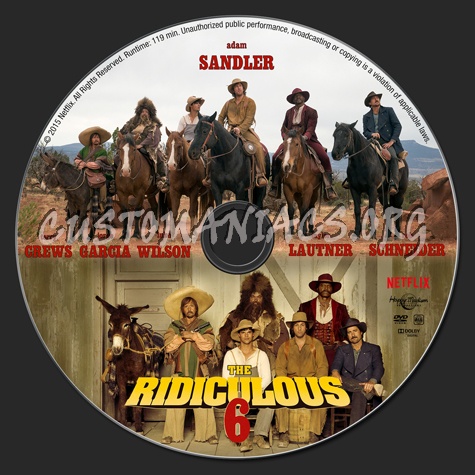 The Ridiculous 6 dvd label - DVD Covers & Labels by Customaniacs, id