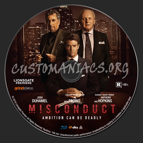 Misconduct blu-ray label