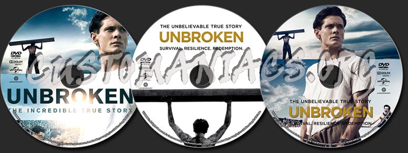 Unbroken (2014) dvd label