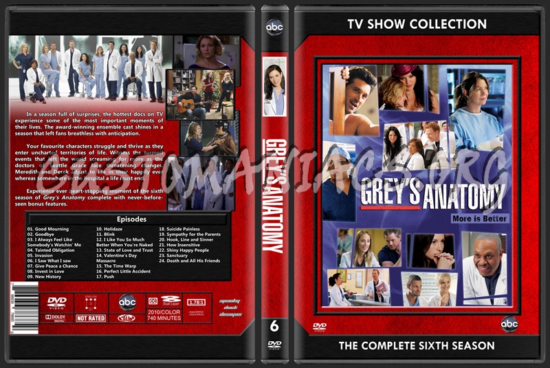 Grey's Anatomy Season 06 dvd cover