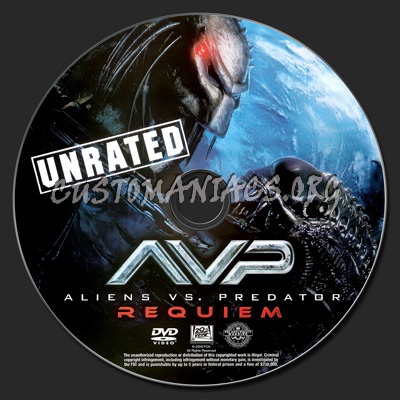 Aliens vs Predator Requiem dvd label
