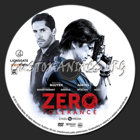 Zero Tolerance (2015) dvd label