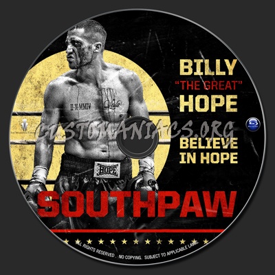 Southpaw blu-ray label