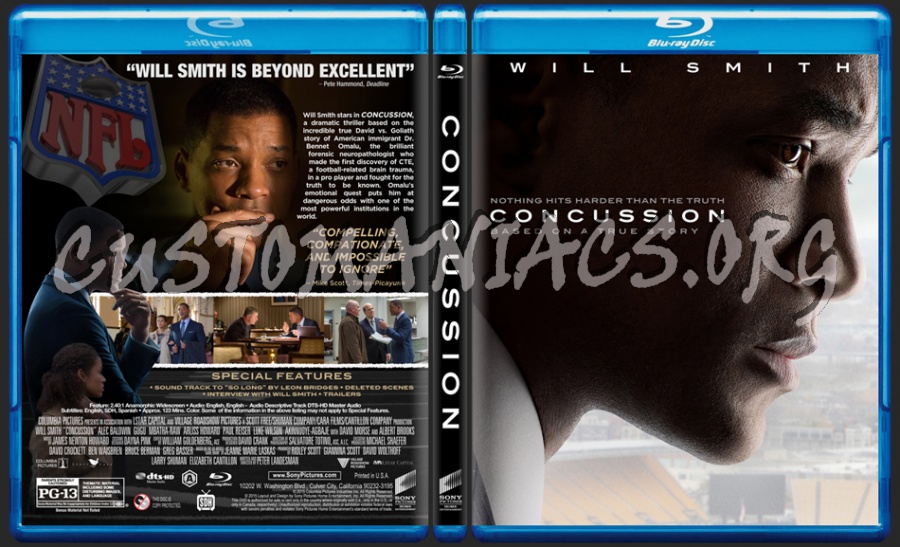 Concussion (2015) dvd cover