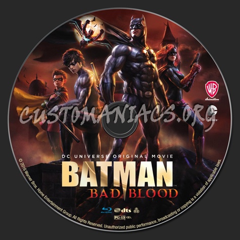 Batman: Bad Blood blu-ray label