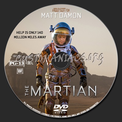 The Martian dvd label
