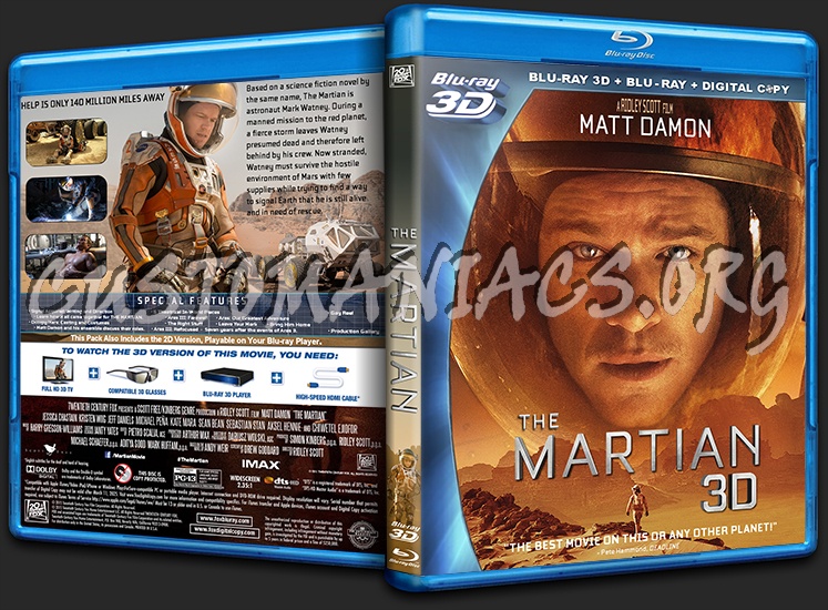 The Martian 3D blu-ray cover