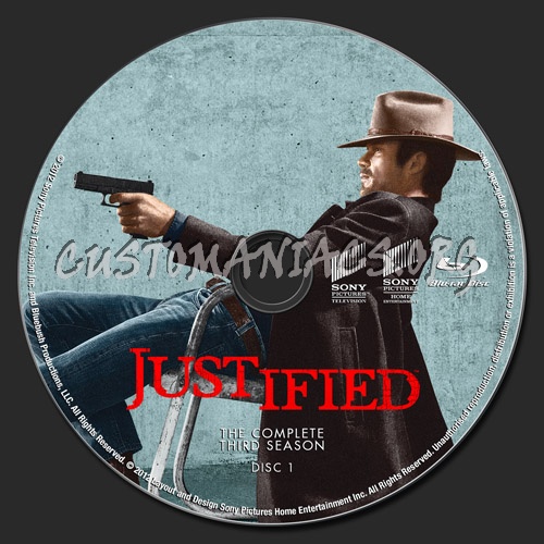 Justified Season 3 blu-ray label