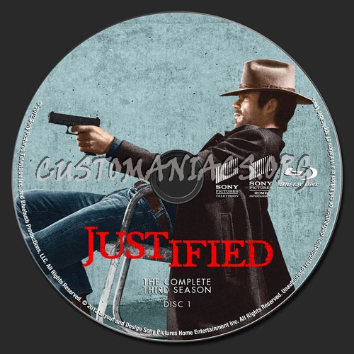 Justified Season 3 blu-ray label