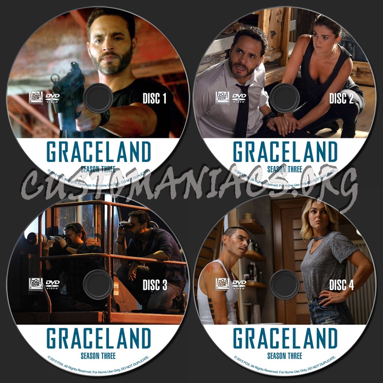 Graceland Season 3 dvd label