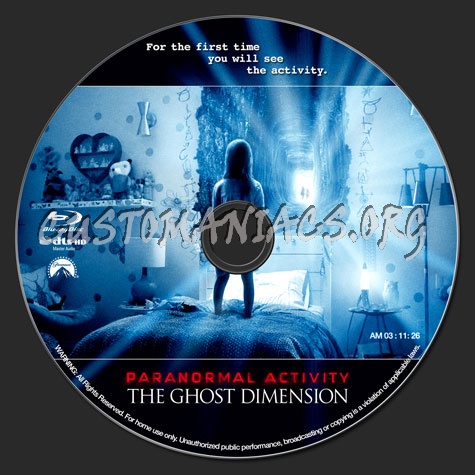 Paranormal Activity: The Ghost Dimension (2015) blu-ray label