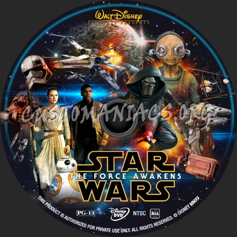 Star Wars: The Force Awakens (2015) dvd label