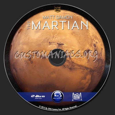 The Martian blu-ray label